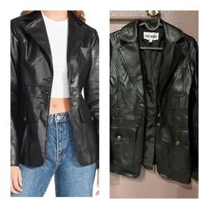 Steve Madden Women's Black Leather Blazer